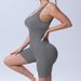 Seamless Ribbed Cross Back Waist-Cinching Fitness Outdoor Sports Tight Yoga Jumpsuit Shorts_desvips.com