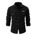 2025 Men's Spring And Autumn New European Size Washed Stretch Cotton Casual Fashion Long Sleeve Shirt_desvips.com