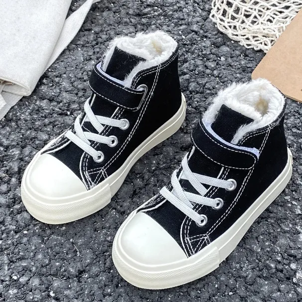 Board Thicken Plush Warm Children Boys Girls Happysteps Square Head Kids Cotton Boots Toddler Winter Shoes Youth Size_desvips.com