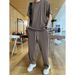 men's clothing wide leg sports pants high waist loose drawstring jogging pants with kets sweatpants_desvips.com