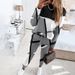 Women's Clothing 2024 new two piece set contrast color printing long sleeved round neck casual fashion suit_desvips.com