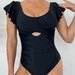Two-Piece Separates Hot Selling Ruffled Sexy Backless Hollow Twisted Gathered One Piece Waist Slimming Swimsuit_desvips.com