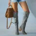 Fashionable Casual Retro Long Knee Denim Square High Heels Boots Bottes Womens Botas De Mujer Atos 240911_desvips.com
