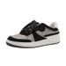 26ss Spring 2026popular New Early Low Heel Flat Thick Sole Lace-up Shiny Round Toe Casual Sports Sneakers Women's Trendy Shoes_desvips.com