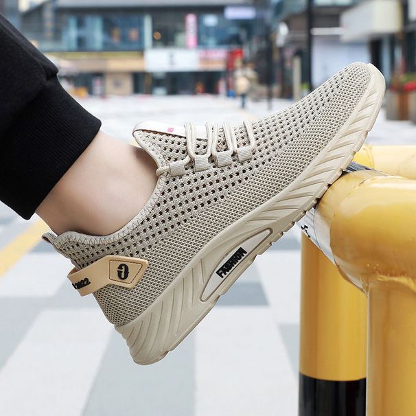Men's Summer Mesh Men's Hollow Thin Fly Woven Casual Sports Running Shoes, Breathable And Lightweight_desvips.com