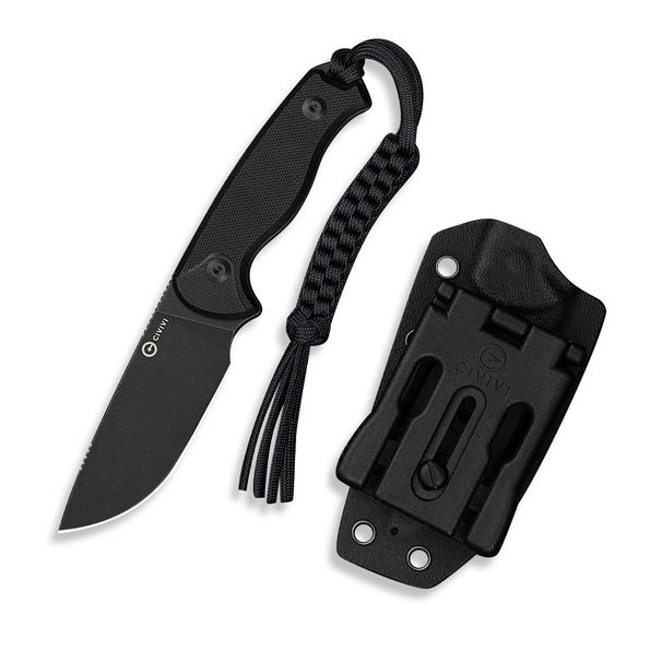 CIVIVI Timberbark Fixed Blade Hunting Knife With Black Kydex Sheath And Clip_desvips.com