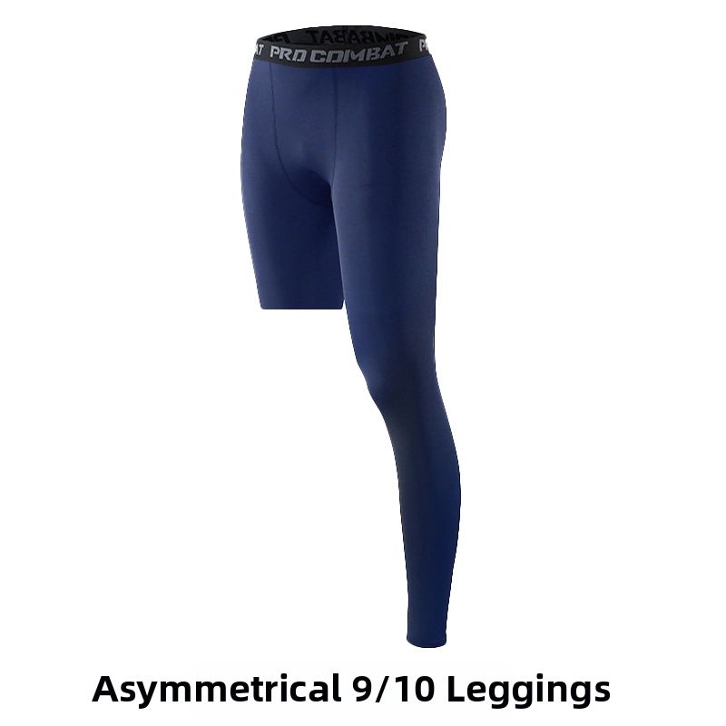 Men's High-Waisted Quick Drying Cropped Athletic Pants Tight Fitting Single Leg Fitness Basketball Training Leggings In Stock_desvips.com