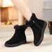 Suede Snow Boots Women's Winter 2025 New Flat-bottomed Versatile Non-slip Cotton Shoes Women's Boots Piled Thickened Warm Short Boots_desvips.com