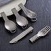 Pure Outdoor Portable Tableware Camping Hiking Ultra-light Titanium Alloy Foldable Knife Fork Spoon Set_desvips.com
