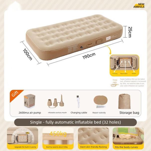 Inflatable Outdoor Camping Tent Sleeping Pad Ground Mat Home Use New Automatic Portable Thickened Air Mattress_desvips.com