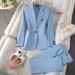 Women's Clothing long sleeved professional suits and trousers formal suits for interview sales work clothes _desvips.com