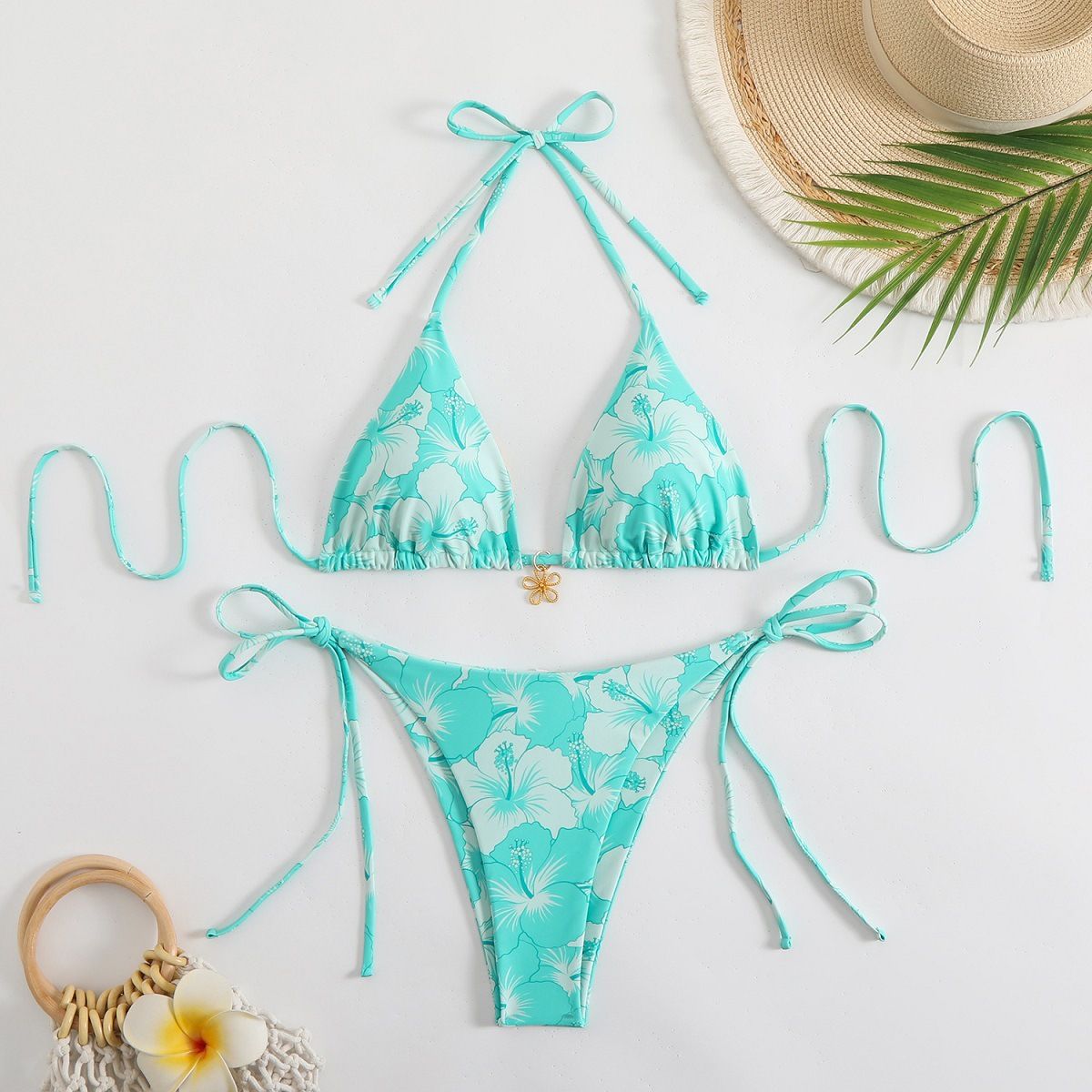 Sexy Two-piece Bikini New Three-point Halter Swimwear_desvips.com
