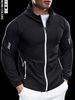 Men's Hooded Jacket, Waterproof, Reflective Zipper, Athleisure, Outdoor, Camping, Multi-season, Can Be Sent To Your_desvips.com