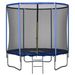 Trampolino Elastico Da Esterno, Tappeto Elastico Per Adulti Da Giardino Con Rete Di Sicurezza E Bordo Imbottito, Giochi Da Giardino E , Ø244x240cm, Blu E Nero_desvips.com