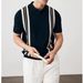 Contrast Color Short Sleeved Polo Shirt For Men In Summer, High End Slim Fit, Business Casual, Ice Silk Half Sleeved Knitted Lapel T Shirt_desvips.com