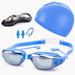 Swimming Caps Hot Selling Set Adult Swimming Goggles Swimming Cap Nose Clip, Ear Plugs Silicone HD Anti Fog Electroplated Children's Swimming Goggles_desvips.com