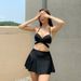Enifree Underwire Push-Up High-Waist Skirt Style Bikini Three-Piece Set Two-Piece Hot Spring Women_desvips.com
