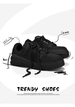 Warrior Men's 2025 New Casual Pure Black Low-top Sneakers Versatile Sports Thick-soled Bread Trendy Shoes_desvips.com