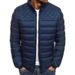 Winter Men's Diamond Pattern Casual Stand Collar Slim Fit Solid Color Coat Warm Cotton Jacket_desvips.com