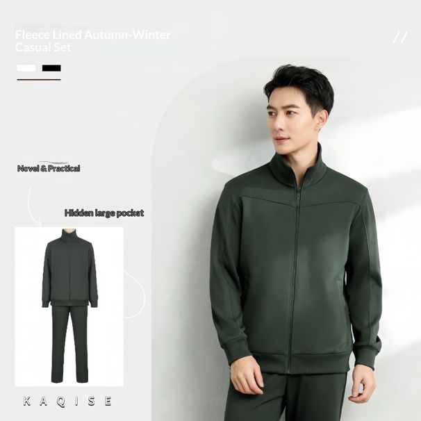 Junxu Long Sleeve Physical Suit Set For Men Women, Autumn And Winter Fleece-Lined Outdoor Running Training Sports Casual_desvips.com