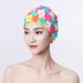New Women's Swim Cap With Handmade 3D Embroidery, Three-Layer Floral Design, Non-Tightening Double-Layer Fabric For_desvips.com