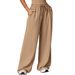 Cross-border Brushed Draped Pocket Wide-leg Loose Casual Women Sports Fitness Elastic Drawstring Trousers Yoga Pants_desvips.com
