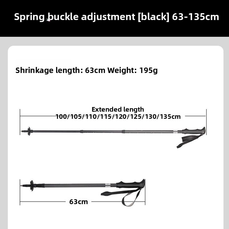 Kuangtu Outdoor Trekking Pole Snap-on Aluminum Alloy Three-section Telescopic Walking Stick Climbing Hiking Equipment_desvips.com