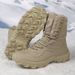 Men's Winter Military Boots - Heavy Duty Tactical Snow Boots With Fleece Lining, Waterproof Hiking Boots For Outdoor Camping & Hunting (Black/Tan)_desvips.com