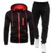 New Spring And Autumn Cardigan Zipper Hooded Sweatshirt Set Comfortable Casual Sports Solid Color Men's Sweatpants_desvips.com