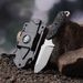 Small Fixed Blade Hunting Knife With Sheath, Survival Knife With Fire Starter, Compass, And Mirror, 2.36-Inch 440C Stainless Steel Blade, G10 Handle F_desvips.com