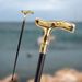 Crane Walking Cane Orange Gemstone Fashion Decorative Walking Stick Gentleman Elegant Cosplay Cane Knob Crosier 93cm_desvips.com