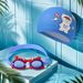 Cute Swimming Anti-fog Children's Swimming Goggles Learning Swimming Glasses Swimming Cap Combination Cartoon Glasses With Adjustable_desvips.com