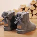 EBV Designer Free Shipping High Quality Cowhide Bow Snow Boots Genuine Leather Keep Warm Outdoor Non Slip Thick Cotton_desvips.com