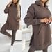 fashion hooded sweater long pants set autumn and winter hooded sweater women's hooded top loose jacket_desvips.com
