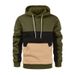 New Autumn And Winter Fashion Color Matching Sweatshirt Men's Stitching Plus Size Hoodie_desvips.com