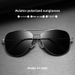 Polarized For Men Fashion Large Frame Double Bridge Metal Aviator Glasses UV Protection Glass Sunglasses_desvips.com