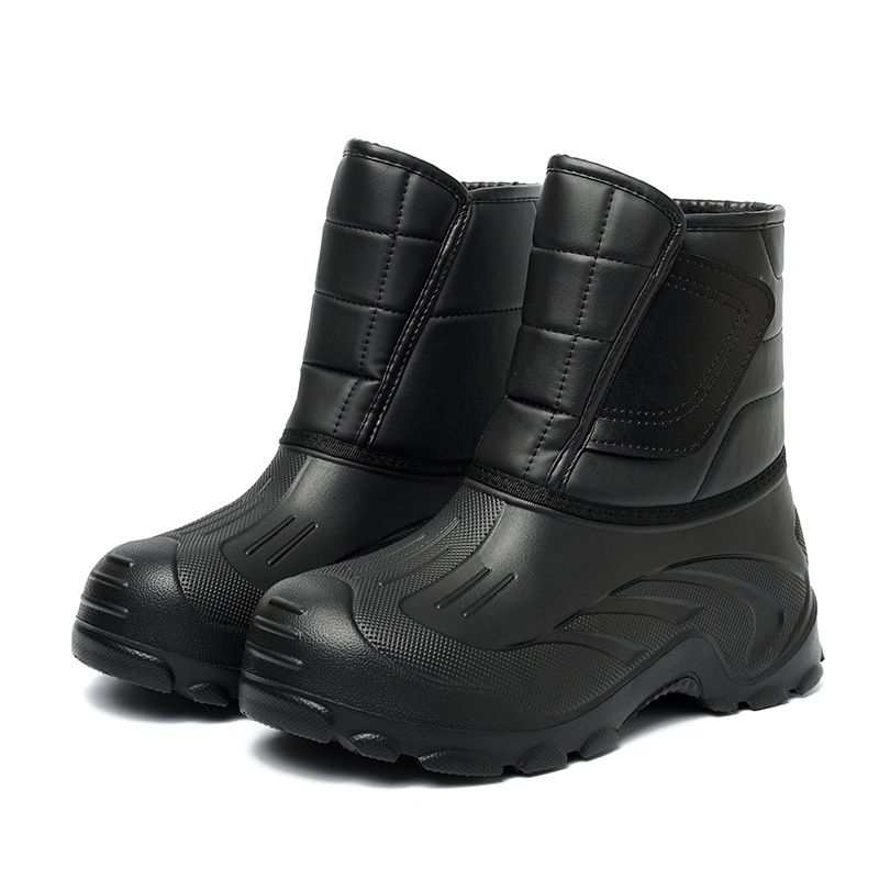 Ski Boots Winter New Snow Boots Men Plus Velvet Warm Cold Proof Fishing Shoes EVA Bottom Waterproof Cotton Shoes_desvips.com