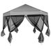 Robust Pop-Up Gazebo - Gray Tarpaulin, Black Side Walls, Powder-Coated Steel Frame, Water-Repellent Polyester Roof, Ideal For Outdoor Events_desvips.com