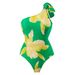New Sexy One-piece Swimsuit Women's Vintage Print Peplum Bikini Beach Dress Set_desvips.com