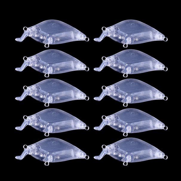 10pcs Unpainted Crankbait 6.5cm 7.7g, DIY Blank Short Lip Wobbler, Long Casting Hard Bait For Bass Pike Fishing Tackle_desvips.com