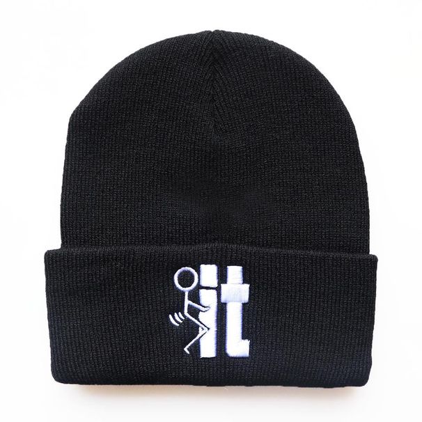 New Personalized Unisex Letter IT 3D Embroidered Knitted Street Dance Hip Hop Student Pullover Yarn Hat Factory_desvips.com