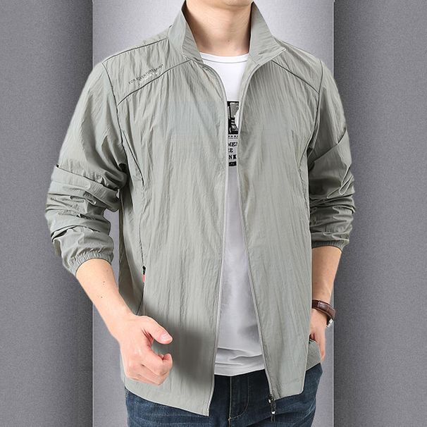 Men's Sun Protection Jacket Summer Thin Ice Silk Breathable Casual Plus Size Coat Outdoor Fishing Quick-Dry Skin Shirt_desvips.com