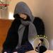 Korean Style Scarf Integrated Thickened Warm Knitted Women Winter Ear Protection Balaclava Wool Hat_desvips.com