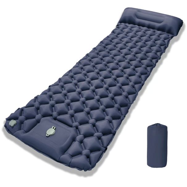 Outdoor Camping Inflatable Mattress Ultralight Air Mat With Built-in Pump Hiking Sleeping Pad Pillow_desvips.com