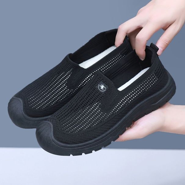 Summer Men's Mesh Breathable Slip-On Comfortable Versatile Soft Sole Shoes, Thick Sole, Non-Slip And Wear-Resistant_desvips.com