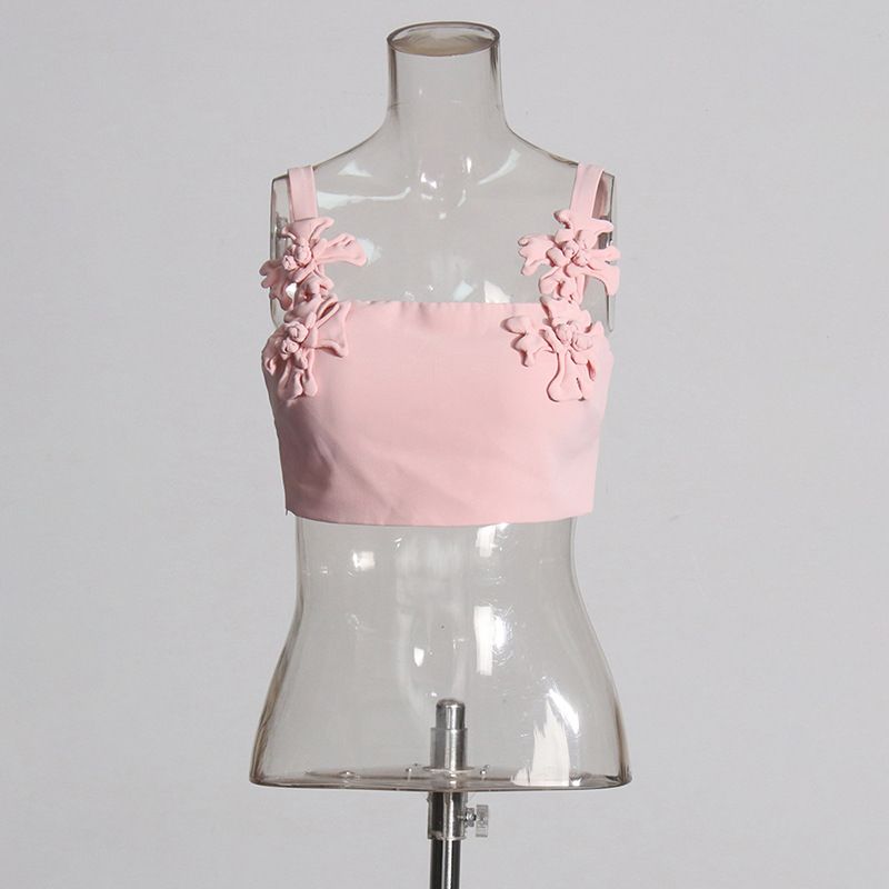 Women's Clothing Temperamental small fragrance style three dimensional flower two piece suit _desvips.com
