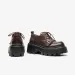 Derby New BEAUTODAY Shoes Women Calfskin Leather Quality Belt Buckle Thick Sole Solid Color Lace-Up Autumn Ladies_desvips.com