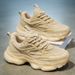 Warrior Winter Running Shock Absorption Cushion Sports Men's Casual Height Increasing Black Dad Trendy Shoes_desvips.com