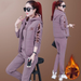 Thickened Plush Sportswear For Women In Autumn Winter, New Korean Version Of Warm And Fashionabl, Hooded Three_desvips.com