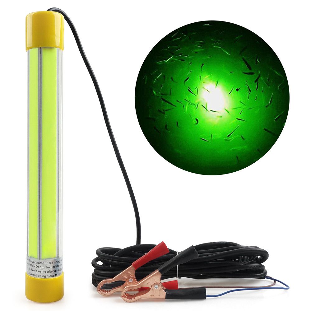 50W Green LED Submersible Underwater Fishing Light Crappie Shad Boat Night Fishing Finder Lamp Deep Drop Light 5M Cable_desvips.com